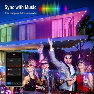 Cross-border led magic color eaves light courtyard decoration atmosphere light string waterproof intelligent remote control festive Christmas house eaves light