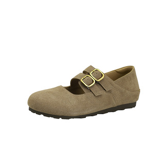 Модные ретро ботинки Birken женские кожаные мягкие подошвы с двумя носиками в одиночных туфлях 2024 осенью новые бобы Mary Jen