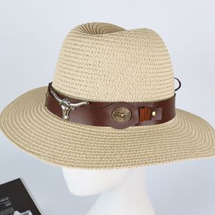 Cross-border indentation metal buckle ethnic hat with cowboy hat top hat DIY jewelry band