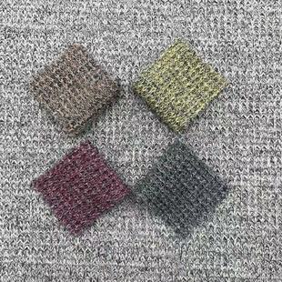 Tr Cut Out Two-Color Thick Needle Wool Knitted Fabric Knitted Yarn Jacquard Knitted Fashion Blouse Sweater Fabric
