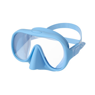Customized large frame anti-fog anti-scratch single lens diving mask liquid silicone diving goggles fit the face tightly