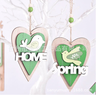 New Easter decoration supplies wooden letter card pendant HOME letter card Spring atmosphere layout ornaments