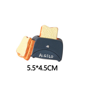 New Resin 3D Stereoscopic Big Food Play Refrigerator Sticker Creative Baking Magnetic Sticker Simulation Food Bread Message Magnetic Sticker