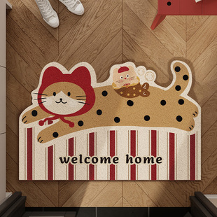 Cartoon Floor Mat Dirt-resistant and Easy-to-take-care Anti-slip Mat Household Earth-rubbing Silk Loop Floor Mat Cuttable Entry Door Mat