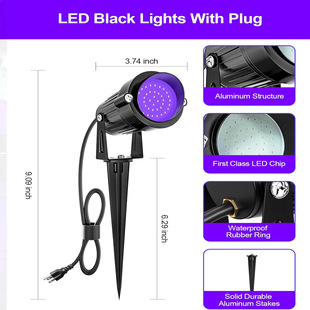 LED spotlight indoor RGBW color changing lighting outdoor with remote control, 120V Christmas atmosphere spotlight