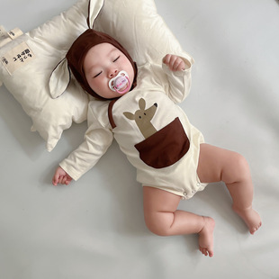 Autumn 2024 New Korean-style Baby Hayi Ins Style Baby Climbing Wear Cute Kangaroo Style Bag Fat Cover