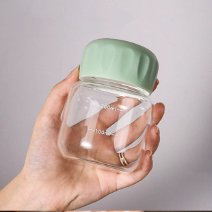 High-value small fat cup cute fat cup mini portable cup simple scale net red soy milk glass cup