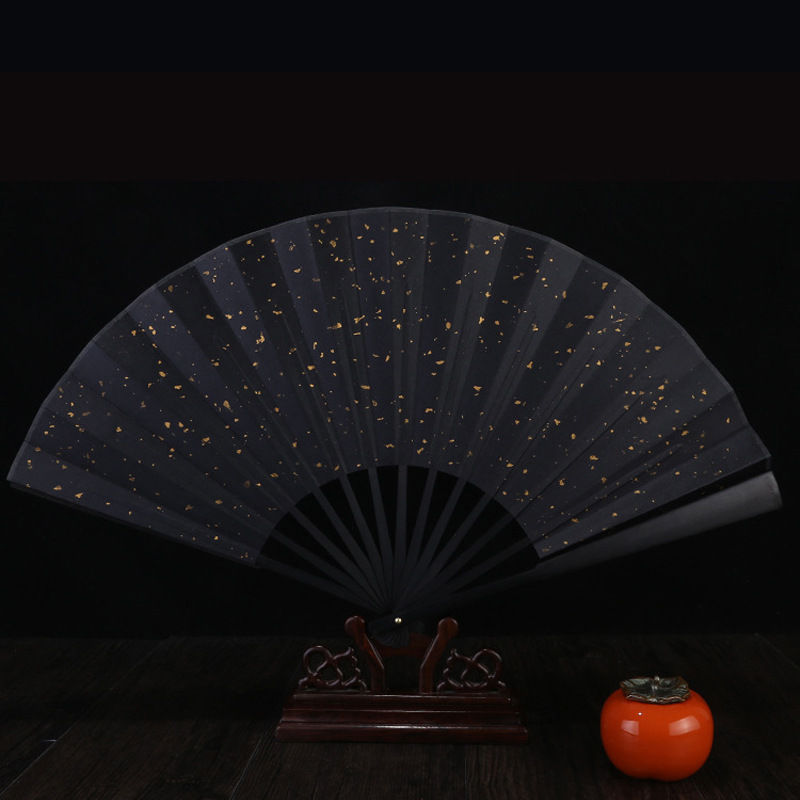 Factory Direct Sales 10inch White Inscription Blank Dance Fan Double-Sided Silk Folding Fan Chinese Style Calligraphy and Painting Fan