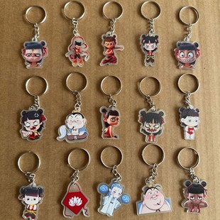 Nezha 2 Same Style Peripheral Pendant Acrylic Luminous Pvc Keychain Bantang Student Cartoon Gift Manufacturer Wholesale