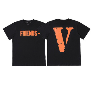 Опытный VLONE FOG большой V-образный короткий рукав китайский дракон лимитированный Fujiwaro Wang Yibo такая же модная брендовая мужская Свободная футболка