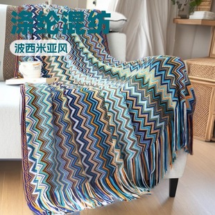 Knitted Blanket Amazon popular bohemian light luxury knitted velvet blanket thread blanket sofa blanket office air conditioning blanket