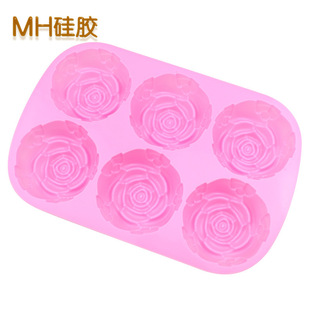 Minghao 6 even rose silicone soap mold high temperature resistant easy demoulding silicone cake mold cold manual soap mold