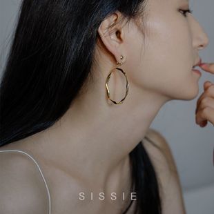 Texture super good! Large Circle Ear Clip Women's Round Face Painless Mosquito Incense Plate Earrings High-grade Exaggerated Circle Earrings