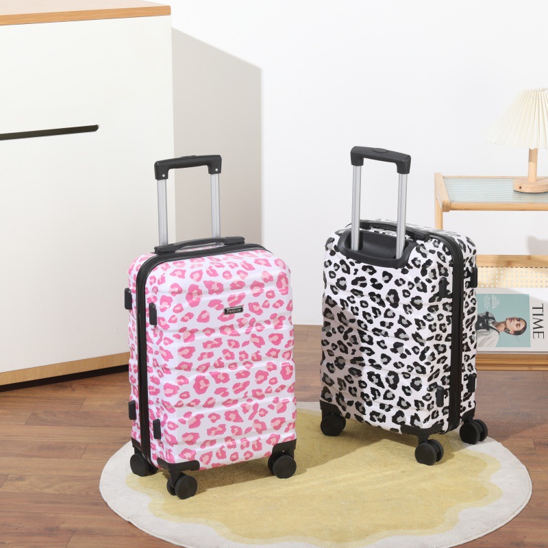 New Leopard Print Suitcase Universal Silent Wheel Password Box Men's and Women's Suitcase Strong and Durable Trolley Case Cross-Border