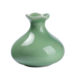 Longquan Vase Celadon Ornaments Creative Home Decorations Simple Small Flower Distinctive Flower Cheongsam Ceramic