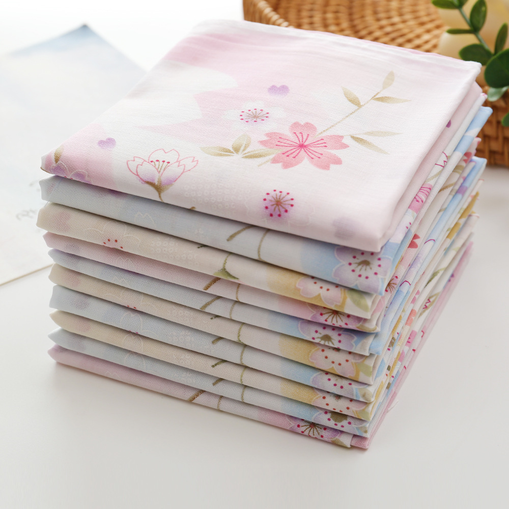 Women's Pure Cotton Printed Handkerchief, Classic High-End 60-Count 9088 Full Cotton Floral Handkerchief, Elegant, Soft and Comfortable Hand Towel