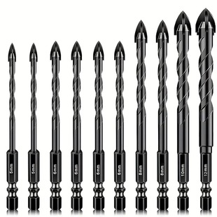 Cross-border cross tungsten steel drill bit household punch drill bit suit marble glass tile hexagonal hole drill wholesale