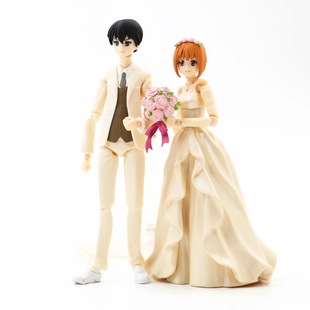 Anime Figure Figma Bride Wedding Dress 047 #   The Groom of the Flower Groom 046 #   Movable Face-Changing Model Figure
