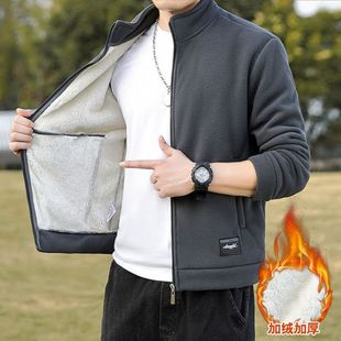 2025 Men's fleece-lined Sweater Zipper Men's Cashmere Men's Cardigan fleece-lined Thickened Men's Clothes