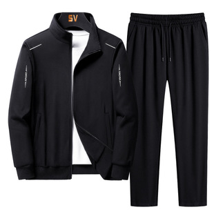 Factory suit Spring and Autumn Dad Pack Two Middle-aged and Elderly Sports suit Loose Men's Casual Jacket Sportswear