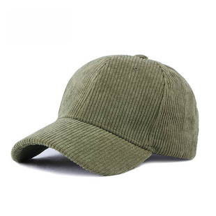 Autumn and winter women's corduroy solid color light board curved brim peaked cap Japanese fashionable men's outdoor women's sports warm baseball hat
