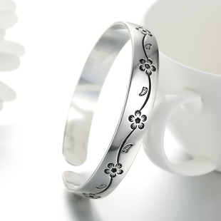 Fashion Silver-Plated Bracelet for Women, Vintage Thai Style Black Women's Bracelet, Direct Factory Sale, Wholesale