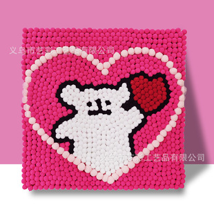 Net red with children's fur ball painting DIY handmade creative painting 30*30 production materials stall selling children's toys