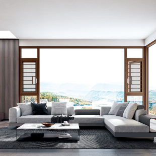 Foshan Broken Bridge Aluminum Alloy Outward Opening Top Suspension Window Insulated Soundproof Diamond Mesh Screen Window Villa Community Enclosed Balcony Window