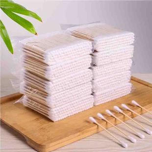 100 cotton swabs for ear-pulling makeup wooden swabs cotton swabs for ear-digging double-headed cotton swabs disposable cleaning cotton swabs