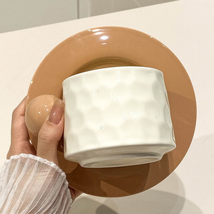 Ins High-Looking Niche Water Cup and Saucer Set Afternoon Tea Cup Creative Simple Ceramic Flower Tea Cup Breakfast Cup