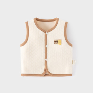 Baby Warm fleece-lined Vest Autumn and Winter Baby Belly Vest Children's Waistcoat Neonatal Composite Velvet
