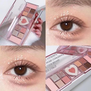 Miss lara twelve-color eye shadow plate pearlescent matte thin flash female beginners daily orange brown earth color eye shadow