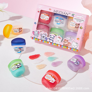 Cross-border charm point moisturizing lip suit (six-piece set) moisturizing and moisturizing fruit lip balm lip film suit