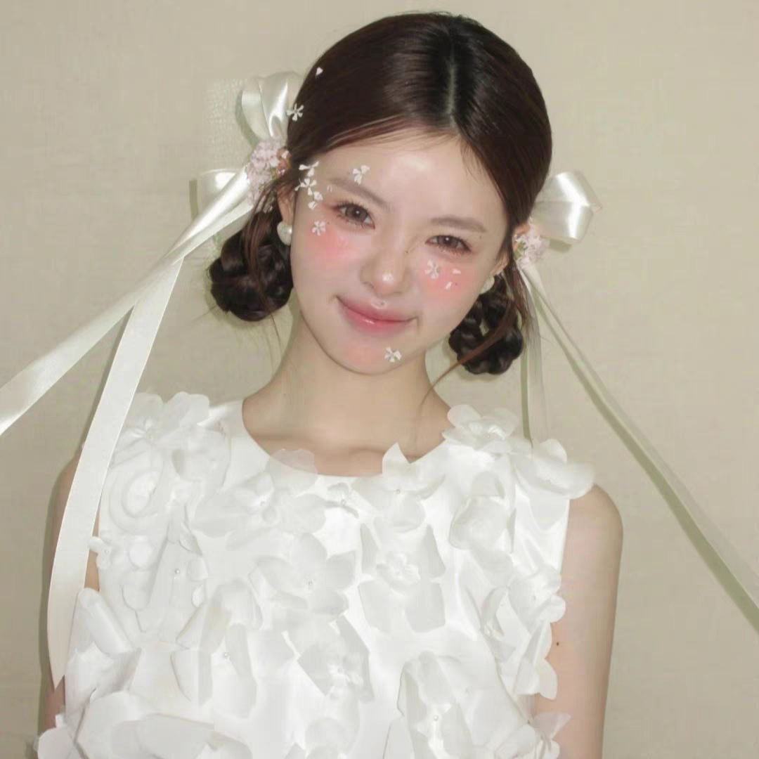 Sweet White Bow Ribbon Hairpin for Women, Cream Flower Double Ponytail Clip, Bridal Headdress, Hair Trim Clip for Women
