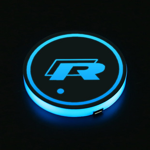 Foreign trade cross-border hot selling colorful luminous car led water cup mat luminous car interior sensing central control breathing non-slip