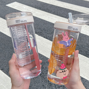 Dong Ha Cup Women's New Summer Ins Style Portable Straw Cup Suction Tube Cup Large Capacity Tea Cup Women's Wen Wo