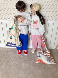 Children's Sweatshirt 2025 Spring Men's and Women's Korean-style Cartoon Letter Printed Top Children's Round Neck Pullover Casual Sweatshirt