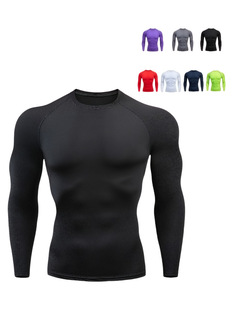 Fitness Clothing Morning Run Sportswear Long-sleeved Men's Casual Basketball Training Sports Quick-drying Clothes High-elastic Tight Clothes Men's