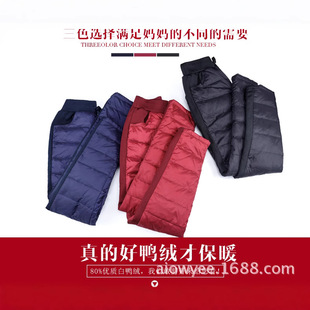 Winter Down Pants Women's Outer Wear Thickened Large Size High Waist Middle-aged and Elderly Down Pants Women's Double-sided Pants for Winter Mama