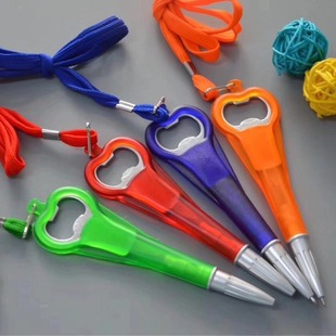 Manufacturer Cross-Border Hot Selling Creative Advertising Pen Printing Logo Lanyard Bottle Opener Ballpoint Pen Gift Pen Ballpoint Pen