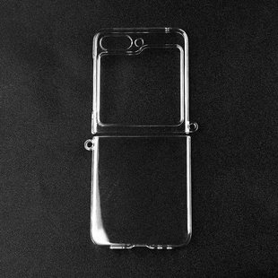For Samsung zflip6 mobile phone case z flip5 transparent side buckle zflip4/3 all-inclusive PC anti-drop protective case