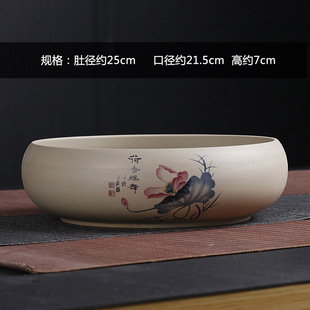 Hand painted celadon copper grass flower pot ceramic water fairy flower sleeping lotus bowl lotus hydroponic non-hole one leaf lotus special Basin simple