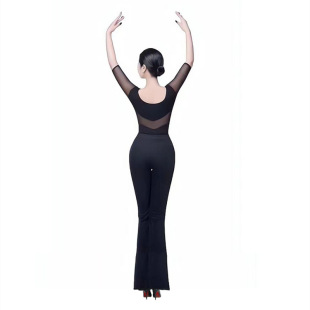 New style body suit women's elegant manners training clothes mesh stitching etiquette training clothing dance practice clothes suit