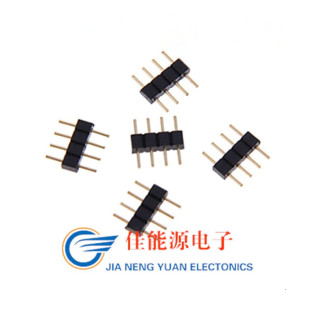 4Pin Pure Copper Male Pin Black 4p Round Pin Header RGB 5050LED Strip Connector