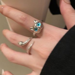 Кольцо со змеей кошка женское 2023 Новая мода сексуальное кольцо на палец ветра элегантное киберпопулярное кольцо для подруги