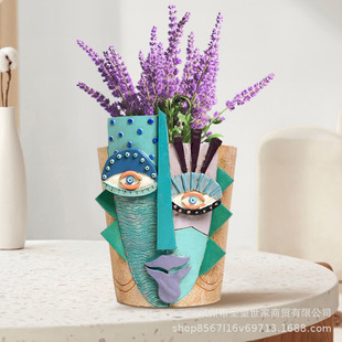 Пикассо Picasso flowerpot Абстрактная красавица цветочный горшок украшение красочное лицо арт смола цветочный горшок