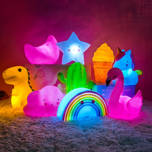 Luminous toys wholesale night market led light toy vinyl night light children's gift ring toy colorful night light