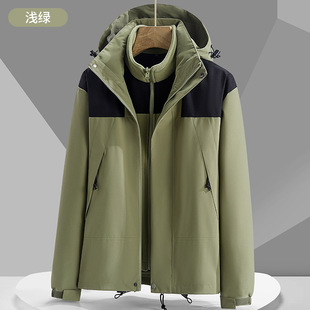 Cross-border outdoor jacket autumn and winter jacket men's and women's three-in-one windproof waterproof couple mountaineering clothing fashion brand jacket