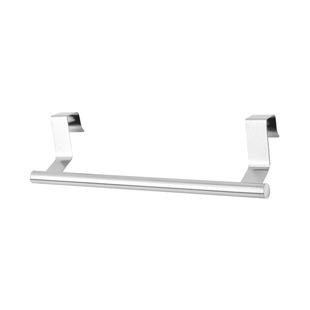 Stainless Steel Towel Rack Punch-free Towel Bar Bathroom Single-pole Bath Towel Shelf Cabinet Door Hanging Rack