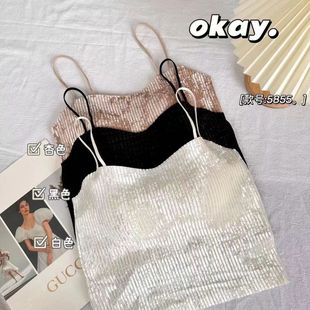 Live hot gold velvet thermal camisole women's fixed coaster adjustable shoulder strap camisole slimming Vest Women